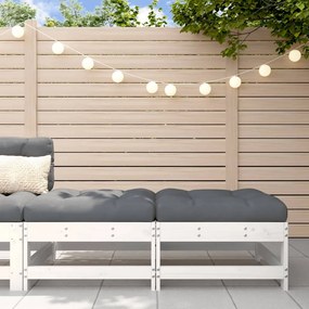 Poggiapiedi Giardino Con Cuscini 2pz Legno Massello Pino Bianco /