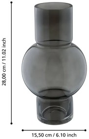 Eglo 421231 - Vaso in vetro AMPITABE 28x15,5 cm nero
