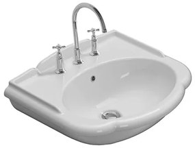 Globo Paestum Lavabo 62x54 sospeso o su colonna non inclusa in ceramica Bianco Lucido