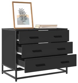 Cassettiera Nera 70x41x56 Cm İn Legno Multistrato /