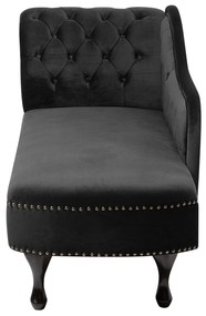 Chaise longue sinistra in velluto nero NIMES Beliani