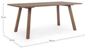 Tavolo da esterno in legno FSC GLASGOW 180x90x h75 cm