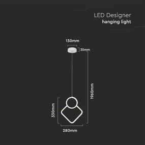 Lampadario LED a Sospensione 12W dal Design Moderno 28*196cm Colore Bianco 4000K SKU-15338