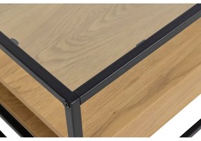 Tavolino con piano in vetro in colore naturale 80x80 cm Randolf - Actona