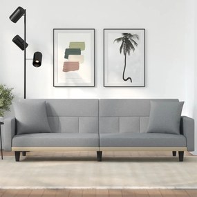 Divano Letto Con Cuscini Grigio Chiaro İn Tessuto /