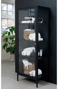 Vetrina in metallo nero 58x160 cm Carmel - Unique Furniture