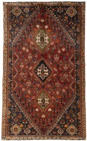 Shiraz Tappeto 150 x 260 Rosso (Iran) Annodato A Mano