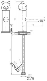 RAV Slezák SE326.0 - Miscelatore per lavabo JUNIOR 18,2 cm rosso/blu