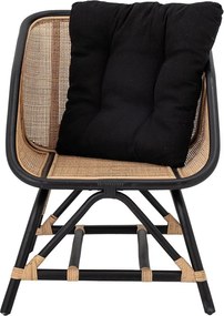 Poltrona nera e beige con intreccio Loue - Bloomingville