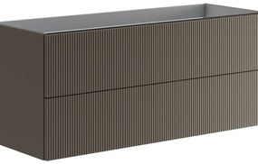 Mobile da bagno sotto lavabo Opera grigio opaco L 119.5 x H 50 x P 45.5 cm 2 cassetti, lavabo non incluso