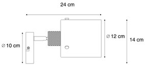 Faretto da parete di design bronzo con vetro trasparente - Domo