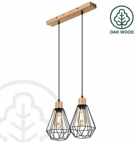 Brilagi - Lampadario a sospensione con filo WOODY BASKET 2xE27/60W/230V quercia