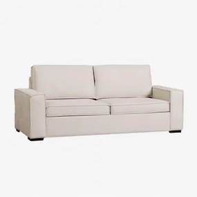 Divano Letto 3 Posti In Tessuto Oleguer Beige Crema - Sklum