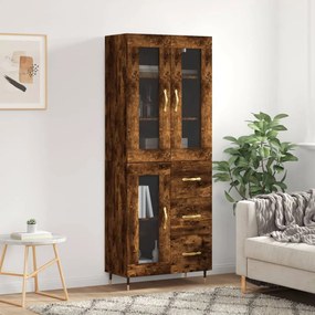 Credenza Rovere Fumo  69,5x34x180 Cm İn Legno Multistrato /