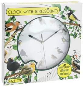 H&amp;S Collection Orologio da Parete con Versi di Uccelli 25 cm