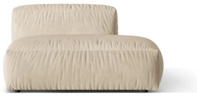 Parte divano componibile beige (con penisola a destra) con rivestimento in velluto Martina – Micadoni