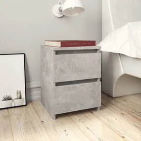 Comodini 2pz Grigio Cemento 30x30x40 Cm İn Legno Multistrato /
