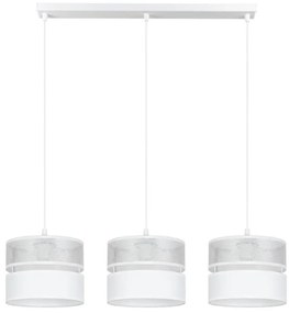 Lampadario a sospensione con filo LIMA 3xE27/60W/230V argento/bianco