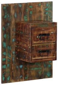 Comodino Multicolore 60x32x80 Cm İn Legno Massello Recupero /