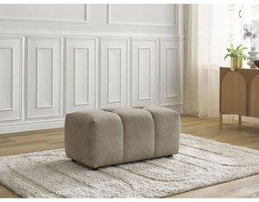 Poggiapiedi beige con rivestimento in ciniglia Roxelane – Bobochic Paris