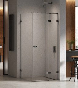 New Trendy Eventa Black Chrome box doccia 120x90 cm rettangolare nero lucida/vetro trasparente EXK-6186