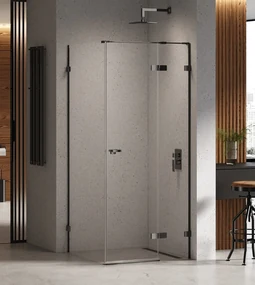 New Trendy Eventa Black Chrome box doccia 120x90 cm rettangolare nero lucida/vetro trasparente EXK-6186