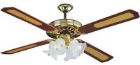 Ventilatore A Soffitto In Legno Con 4 Pale e 4 Luci a 3 Velocit