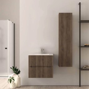 Mobile bagno cannettato 60 cm colore Noce Riga