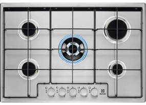 Piano cottura 5 fuochi L 74.4 cm EGS7534X ELECTROLUX silver griglie in inox