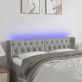 Testiera A Led Grigio Chiaro 163x16x78/88 Cm İn Tessuto /