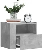 Comodini a Muro 2 pz Grigio Cemento 45x30x35 cm 848318