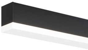 Applique Da Parete Moderno Fichte Metallo Nero Acrilico 1 Luce Led 14W