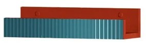 Mensola per bagno Niwa L 40 cm laccato opaco paprika con vetro blu pacifico