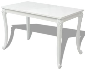 Tavolo da pranzo 116x66x76 cm bianco lucido