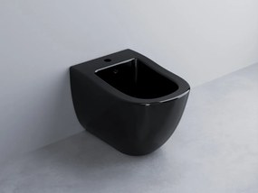 Cielo Fluid Bidet Monoforo A Pavimento In Ceramica Nero Lucido