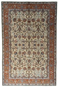 Sarouk Tappeto 320x200 Beige (Iran) Annodato A Mano