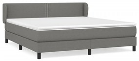 Giroletto a molle con materasso grigio scuro 180x200 cm tessuto