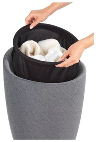 Cesto portabiancheria e sgabello grigi in un unico pezzo, look lino, 20 l Candy - Wenko