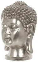 Figura Decorativa in Poliresina Argentata Forma di Buddha 24 x 41 cm