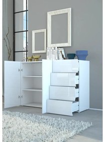 Mobile credenza ONDA L 120 x H 81 P 40 cm bianco lucido