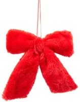 Fiocco rosso peluche per albero di Natale 20x25 cm