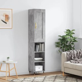 Credenza grigio cemento 34,5x34x180 cm in legno multistrato