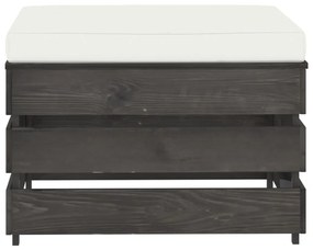 Ottomana modulare con cuscino in legno impregnato grigio