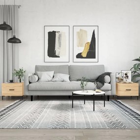 Tavolini Salotto 2pz Rovere Sonoma 50x50x40cm Legno Multistrato /