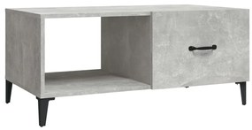 Tavolino da salotto grigio cemento 90x50x40cm legno multistrato