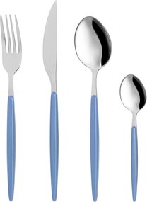 Set 16 posate Petali manico blu