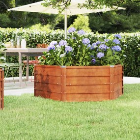 Letto Rialzato Da Giardino Ruggine 129x129x45 Cm Acciaio Corten /