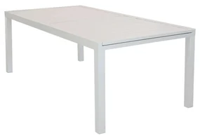 DEXTER - set tavolo in alluminio cm 200/300 x 100 x 74 h con 10 poltrone Venus