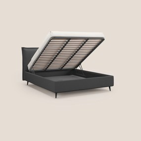 Hans letto contenitore imbottito minimal in tessuto simil cotone impermeabile T19 antracite