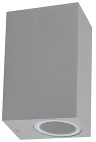 Applique Rettangolare Bidirezionale IP65 - GU10 Grigio